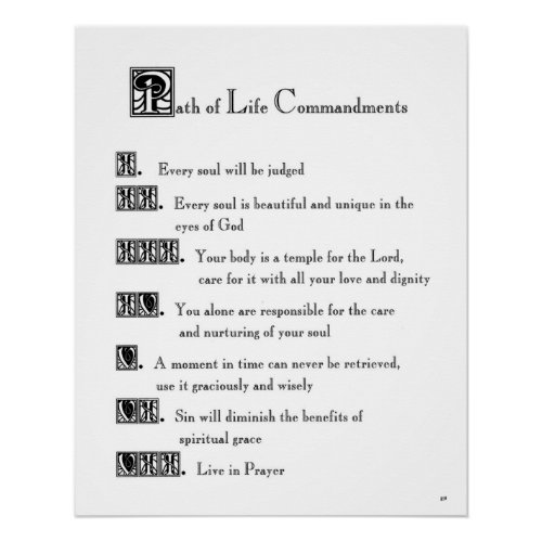 Path of Life Commandments Poster