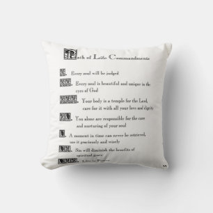 Path of Life Commandments Throw Pillow