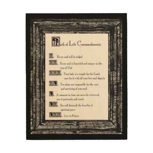 Path of Life Commandments Wood Wall Art