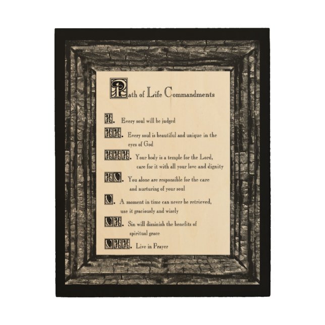 Path of Life Commandments Wood Wall Art (Front)