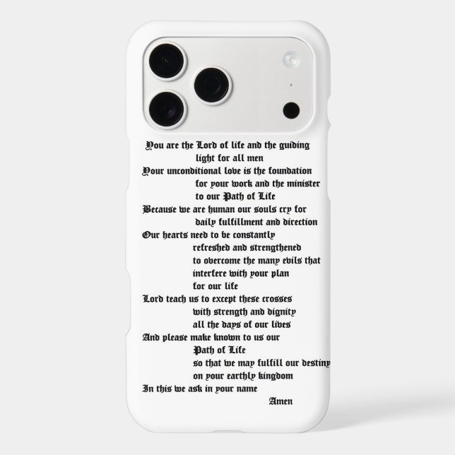 Path of Life Prayer Iphone Case (Back)