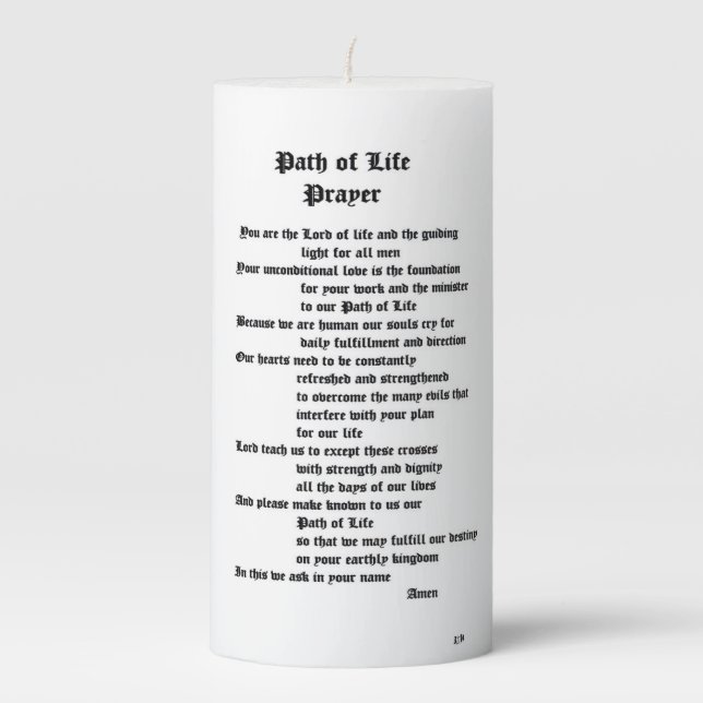 Path of Life Prayer Pillar Candle (Front)