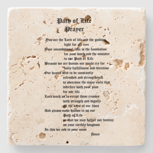 Path of Life Prayer Stone Coaster (Front)