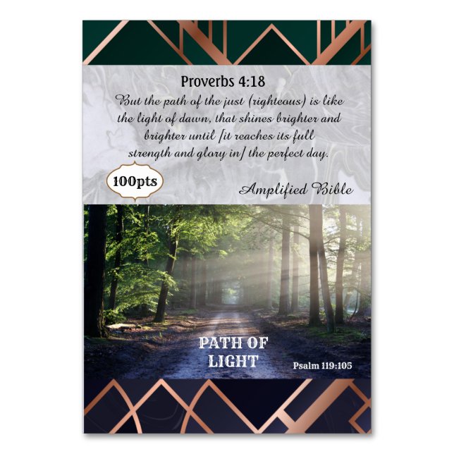 Path of Light Game Card (Back)