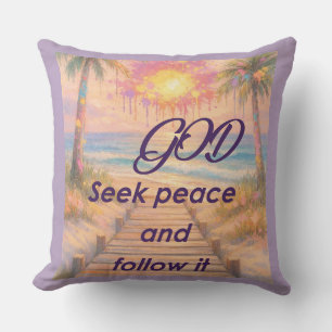 Path of Peace: Grace at Sunset Throw Pillow