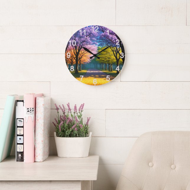 **"Path of Purple: Jacaranda Walkway"** Large Clock (Reading Room)