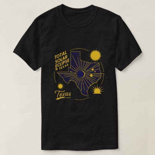 Path Of Solar Eclipse 2024 Interactive Map Texas  T_Shirt