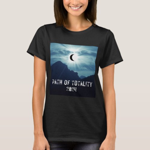 Path of Totality Full Solar Eclipse 2024 Mexico Un T_Shirt