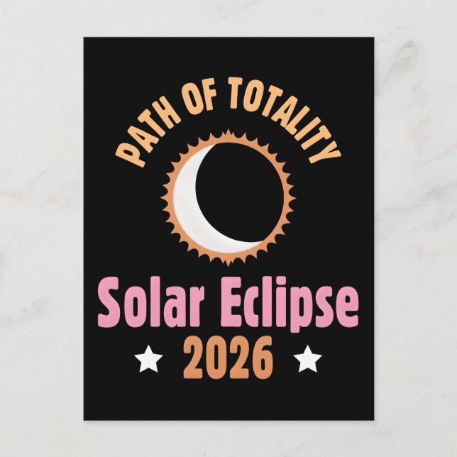 Path of totality solar eclipse 2026  postcard (Front)