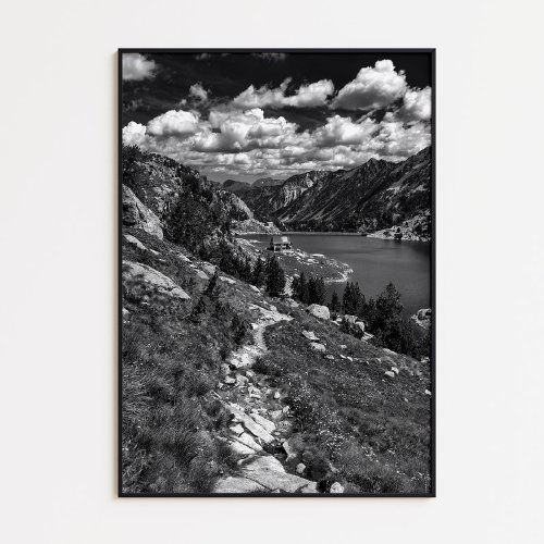 Path photo in valle de aran black and white poster