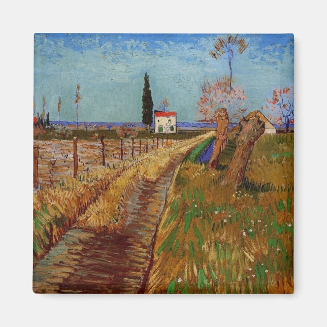 Path Through a Field, Willows by Vincent van Gogh Magnet (Front)