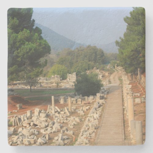 Path Through Ephesus Turkey Square Coaster
