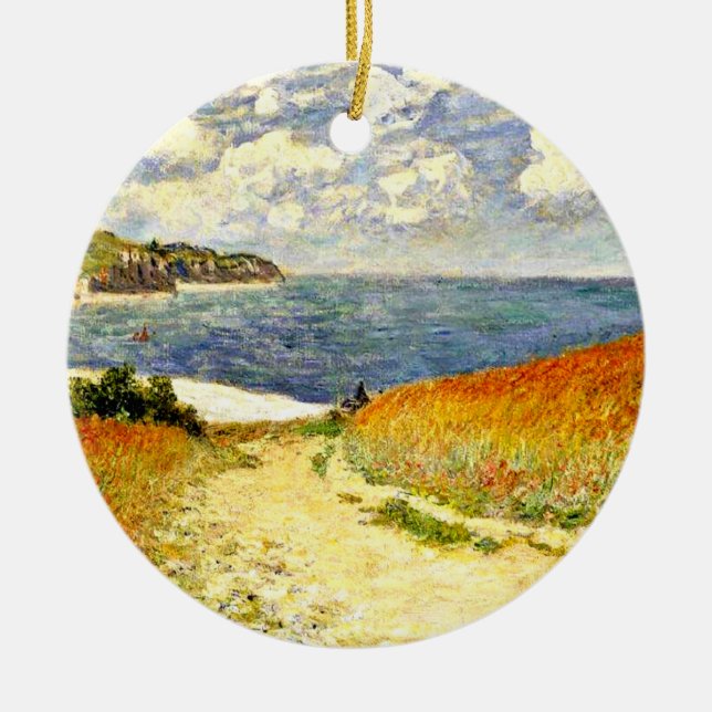 Path through the Corn at Pourville, fine art Ceramic Ornament (Front)