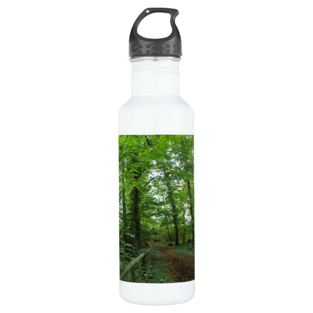 Path through the Green Forest Stainless Steel Water Bottle (Front)