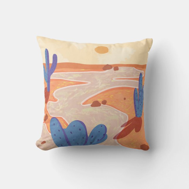 Path Through the Painted Desert Throw Pillow (Front)