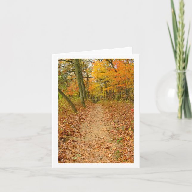 "PATH THROUGH THE WOODS IN FALL" CARD (Front)
