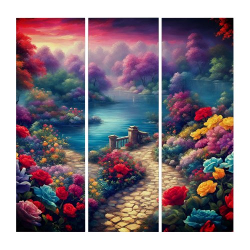 Path To A Heavenly Paradise Triptych