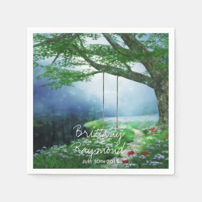 PATH TO FOREVER WOODLAND STREAM PAPER NAPKINS (Front)