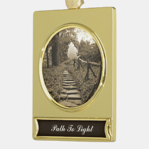 Path To Light Gold Plated Banner Ornament