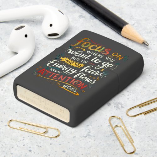 Path to Success Focus on Your Destination Zippo Lighter