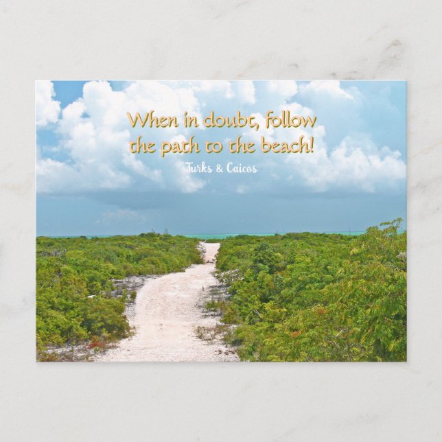 "PATH TO THE BEACH" / TURKS & CAICOS POSTCARD (Front)