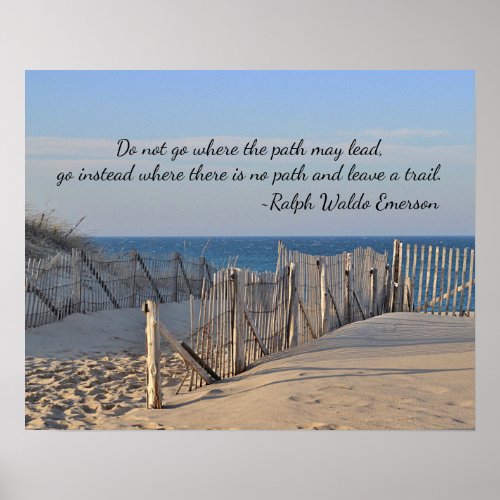 Path to the beach with quote poster