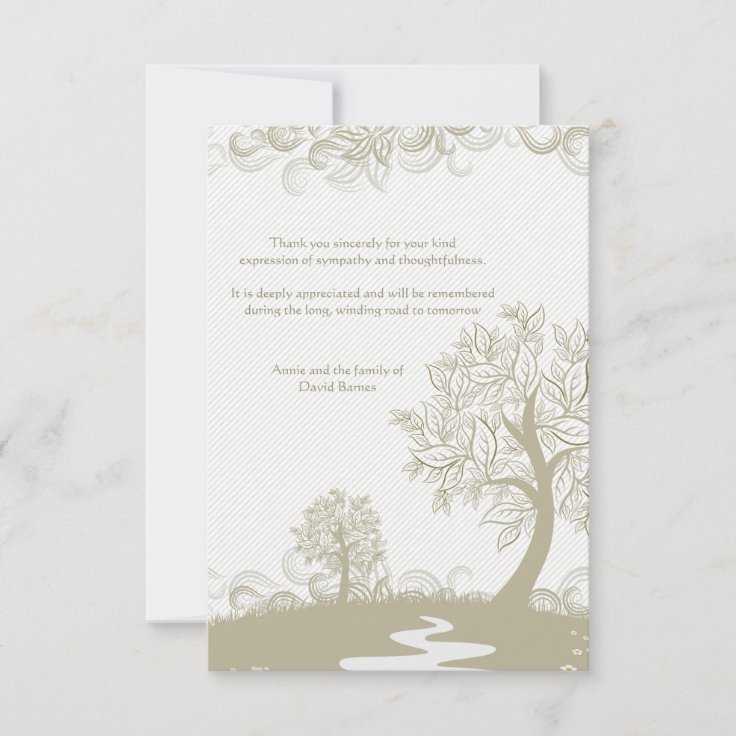 Path to Tomorrow Bereavement Thank You Card | Zazzle