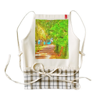 Path with greenery on both sides zazzle HEART apron