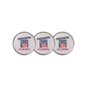 Pathetic Human – Funny Cat Design Golf Ball Marker