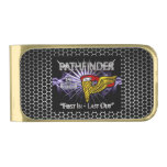 Pathfinder Badge-“First In Last Out” Camo Gold Finish Money Clip