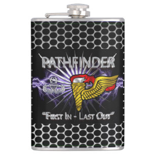 Pathfinder Badge-“First In Last Out” Flask
