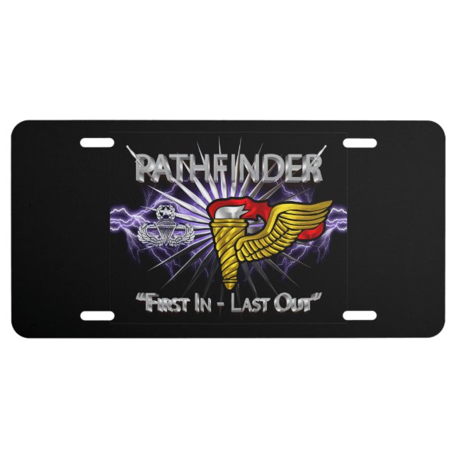 Pathfinder Badge-“First In Last Out” License Plate (Front)