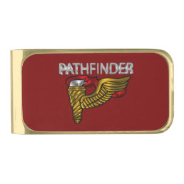 Pathfinder Badge- “Pathfinder” Gold Frame Gold Finish Money Clip