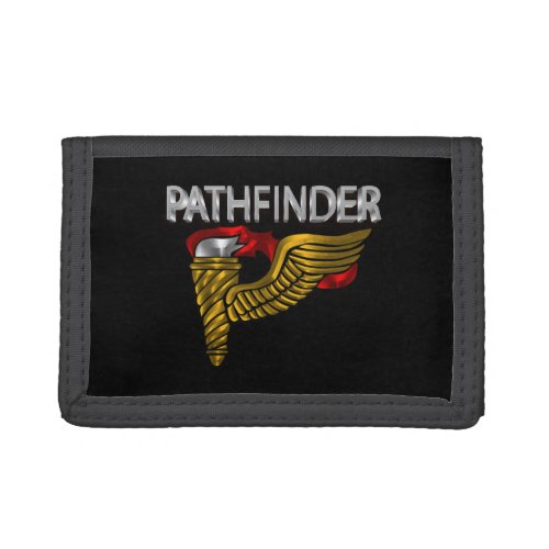 Pathfinder Badge_Pathfinder Title Black Trifold Wallet