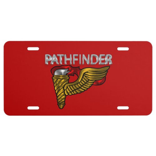 Pathfinder Badge_Pathfinder Title Red License Plate