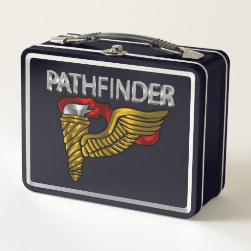 Pathfinder Badge with Pathfinder Text Metal Lunch Box
