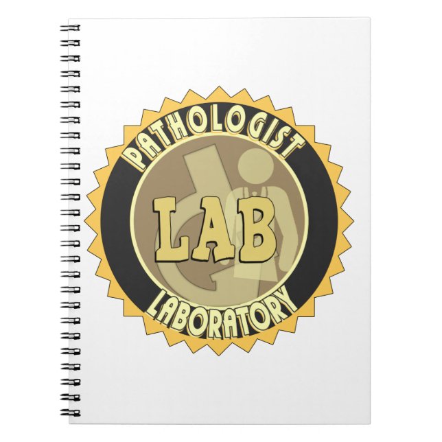 PATHOLOGIST BADGE LOGO MEDICAL LABORATORY NOTEBOOK (Front)