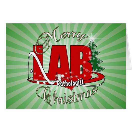 PATHOLOGIST CHRISTMAS LABORATORY CARDS (Front Horizontal)