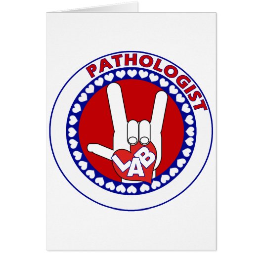 PATHOLOGIST LOGO ROUND ASL I LOVE LAB CARDS (Front)