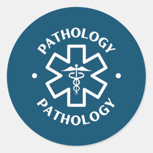 Pathology Doctor Nurse Medical Caduceus  Classic Round Sticker