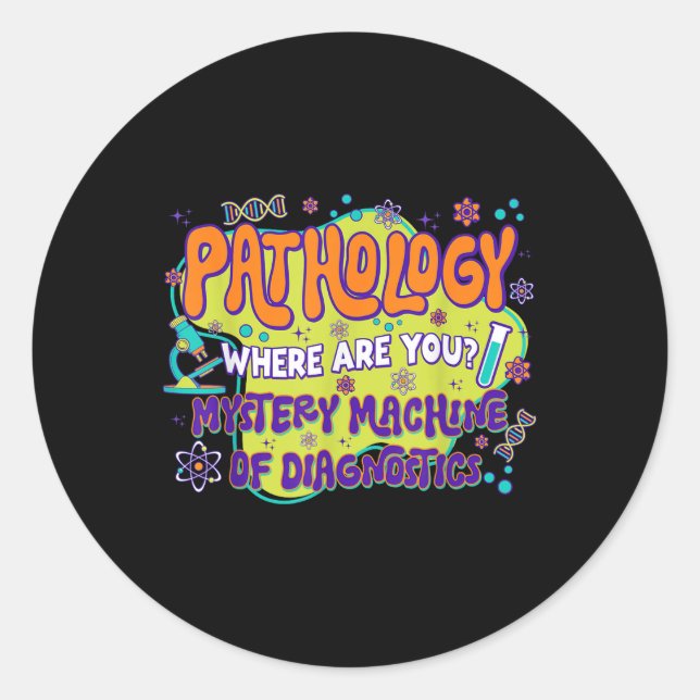 Pathology Lab Week 2025 Mystery Machine Of Diagnos Classic Round Sticker (Front)