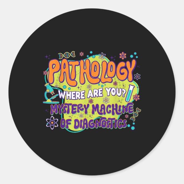 Pathology Lab Week 2025 Mystery Machine Of Diagnos Classic Round Sticker (Front)