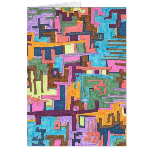 Paths Abstract Art Card