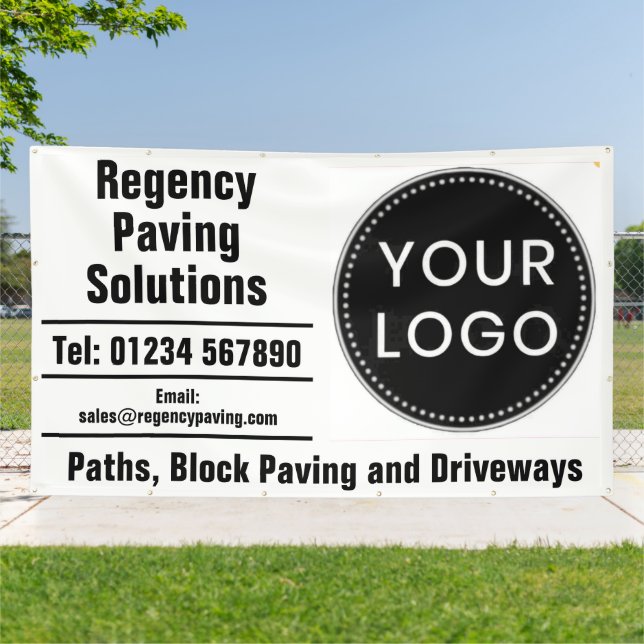 Paths, Block Paving and Driveways with Logo Banner (Outside)