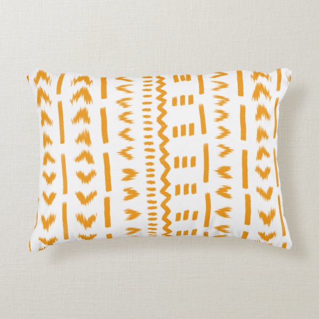 Paths Of Sun Mudcloth African Pattern In White Accent Pillow (Front)