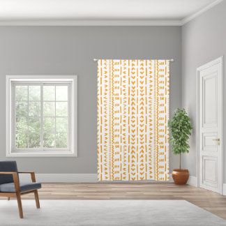 Paths Of Sun Mudcloth African Pattern In White Blackout Curtains