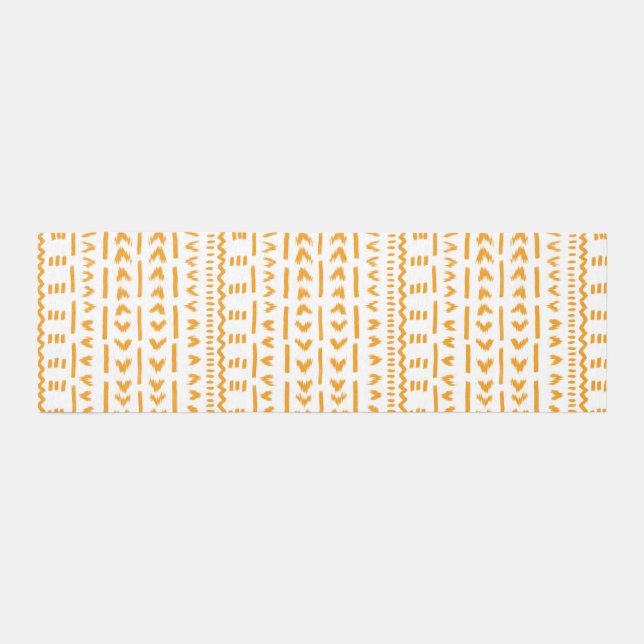 Paths Of Sun Mudcloth African Pattern In White Runner (Front)