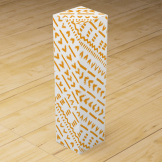 Paths Of Sun Mudcloth African Pattern In White Wine Box