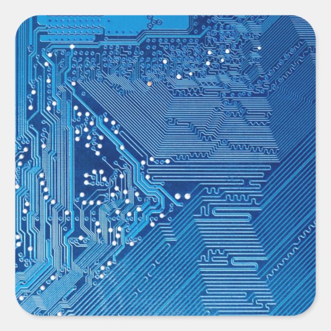 Paths on a computer plate square sticker (Front)
