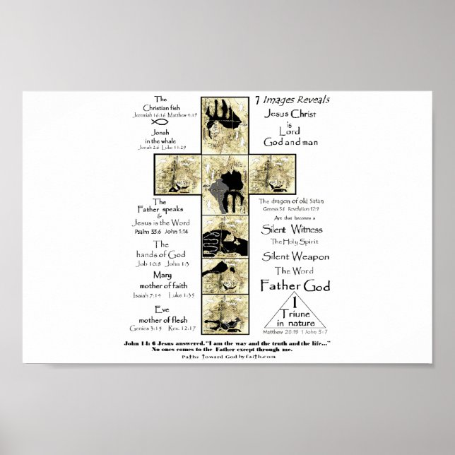 Paths toward God by faith yellow cross  images Poster (Front)